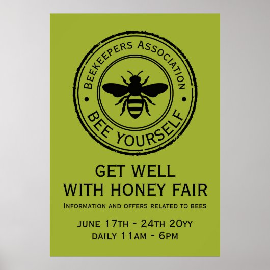 Stempel - JOUW TEKST - BEE 1 - Fan Fun Poster (Voorkant)