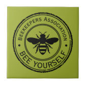 Stempel - JOUW TEKST - BEE 1 - Fan Fun Tegeltje (Voorkant)