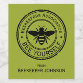 Stempel - JOUW TEKST - BEE 1 - Fan Fun Wijn Etiket (Enkel label)