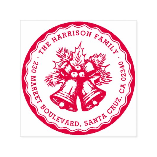 Stempel Kerst Bells Naam Retouradres (Design)