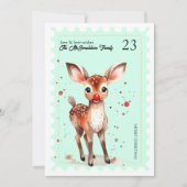  Stempel Kitsch Rendier Pastel Kerst Feestdagenkaart (Voorkant)
