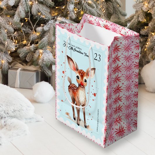  Stempel Kitsch Rendier Retro Naam Kerst Medium Cadeauzakje