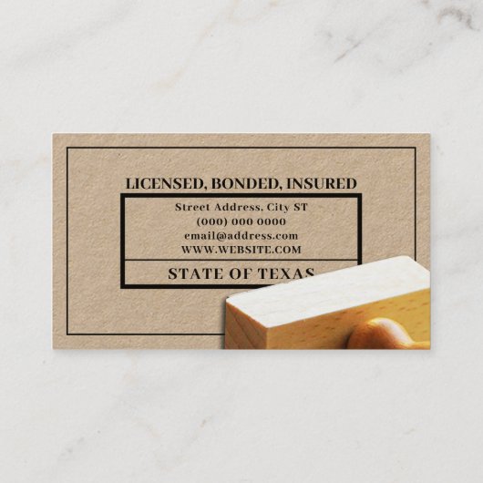 Stempel lijst notaris en bedrijfswagen visitekaartje (Achterkant)