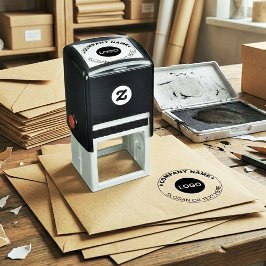 Stempel met logo voor papier (bedrijfsnaamzegel)