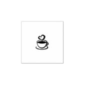 Stempel met stoom afgevende koffiekop silhouet (Afrduk)