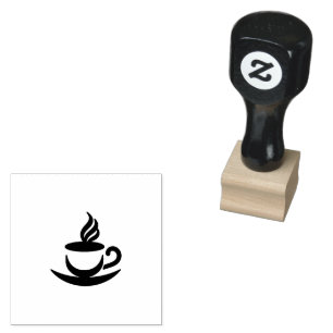 Stempel met stoomkoffiekop Silhouet