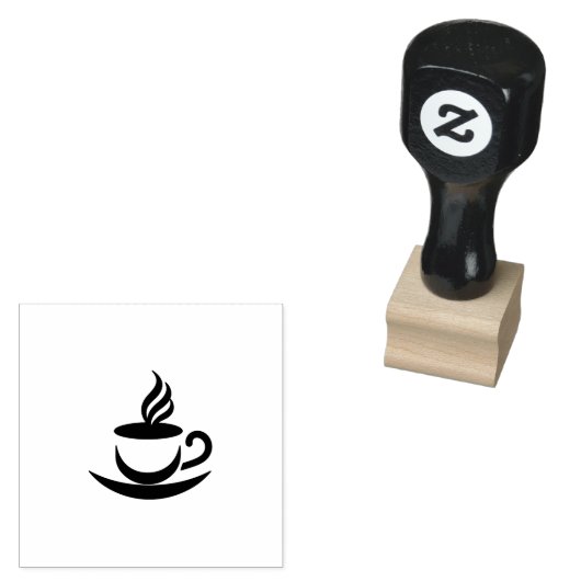 Stempel met stoomkoffiekop Silhouet (Gestempeld)