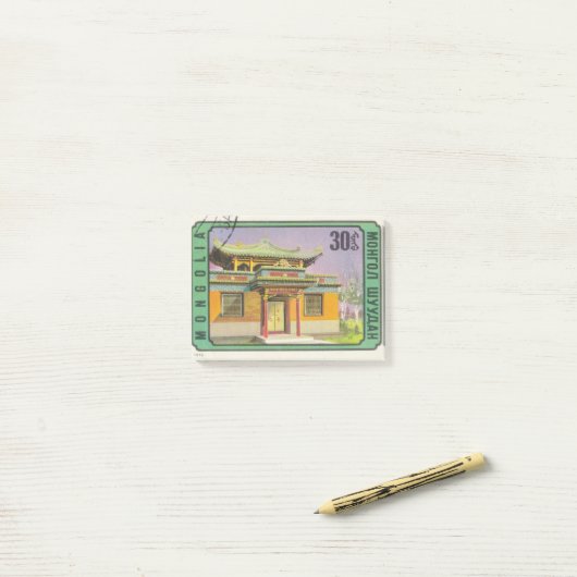 Stempel mongol-shuudan met pagoda post-it® notes (Op bureau)