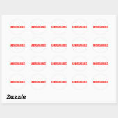 Stempel onbreekbaar ronde sticker (Vel)