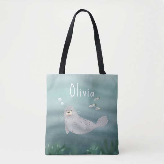 Stempel onder het Zee Blauwe Oceaan Tote Bag (Voorkant)