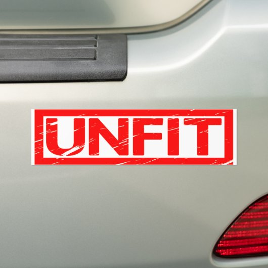 Stempel ongeschikt bumpersticker (Op auto)