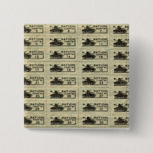 Stempel oorlogstrips vierkante button 5,1 cm
