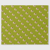 Stempel op groen omslagpapier cadeaupapier (Vlak)