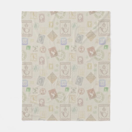  Stempel Pattern Vleece Fleece Deken (Voorkant)