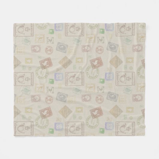  Stempel Pattern Vleece Fleece Deken (Voorkant (Horizontaal))