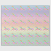 Stempel regenbooglitter Unicorn Wrapppapier Cadeaupapier (Vlak)