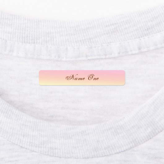 Stempel regenboogstrijk op label (Aangebracht)