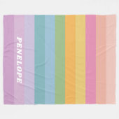 Stempel regenboogstripes op maat fleece deken (Voorkant (Horizontaal))