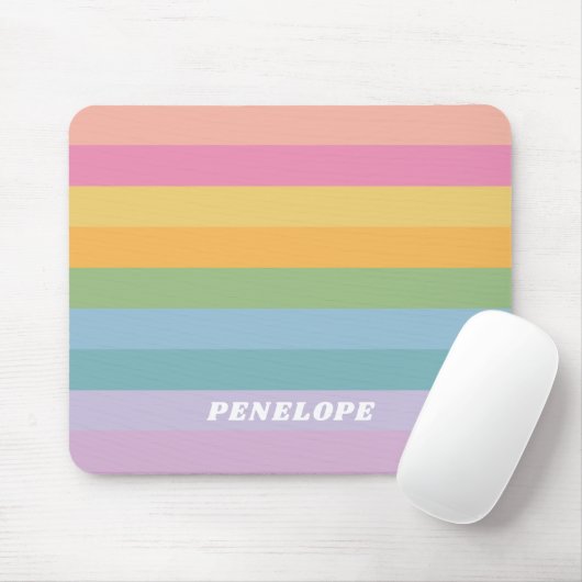 Stempel regenboogstripes op maat muismat (Met muis)