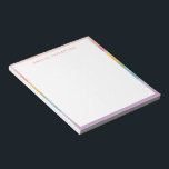 Stempel regenboogstripes op maat notitieblok<br><div class="desc">Snoep Pastel Regenboogstripes Gepersonaliseerd Notitieblok</div>