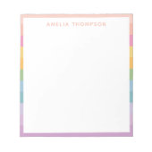 Stempel regenboogstripes op maat notitieblok (Voorkant)