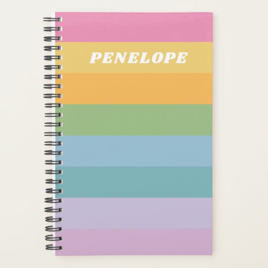 Stempel regenboogstripes op maat planner (Voorkant)