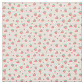 Stempel roze aardbeien en roompatroon stof (Swatch)