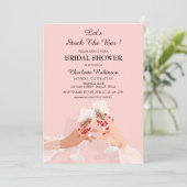 Stempel roze van de staaf Vrijgezellenfeest Kaart (Staand voorkant)