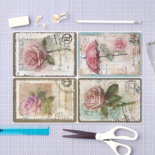 Stempel Rozen Tissuepapier (Craft)