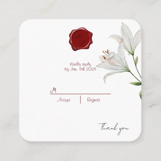 Stempel RSVP Behuizing Kaart (Achterkant)