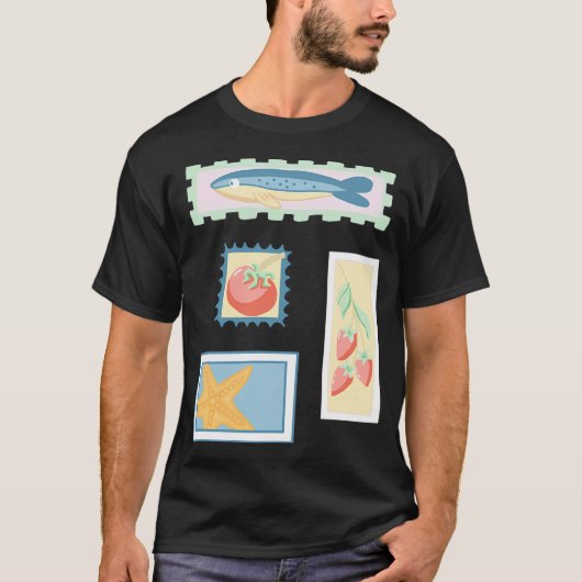Stempel Stijl Pastel Designs T-shirt (Voorkant)