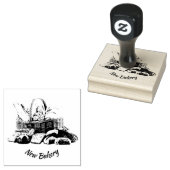 stempel, timbro, bakkerij, ruit rubberstempel (Gestempeld)