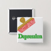 Stempel uit Depressie Vierkante Button 5,1 Cm (Voorkant /achterkant)