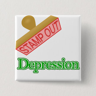 Stempel uit Depressie Vierkante Button 5,1 Cm
