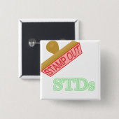 Stempel uit STD's Vierkante Button 5,1 Cm (Voorkant /achterkant)