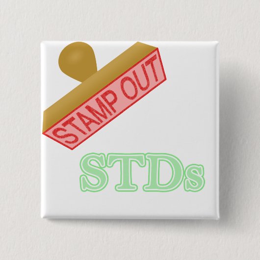 Stempel uit STD's Vierkante Button 5,1 Cm (Voorkant)
