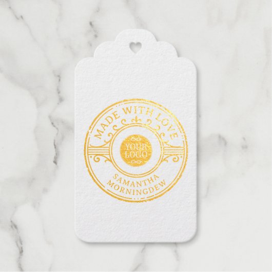 Stempel - UW TEKST & LOGO 1 Cadeaulabels (Voorkant)