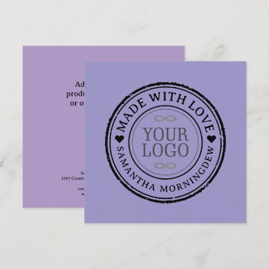 Stempel - UW TEKST & LOGO 2 Kaart (Voorkant / Achterkant)