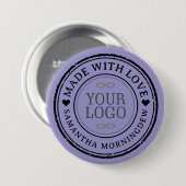 Stempel - UW TEKST & LOGO 2 Ronde Button 7,6 Cm (Voorkant /achterkant)