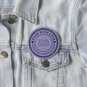 Stempel - UW TEKST & LOGO 2 Ronde Button 7,6 Cm