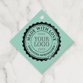 Stempel - UW TEKST & LOGO 3 Bedankjes Labels