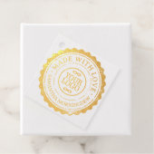 Stempel - UW TEKST & LOGO 3 Bedankjes Labels (Met doos)