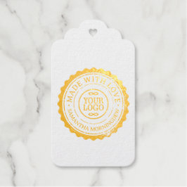 Stempel - UW TEKST & LOGO 3 Cadeaulabels