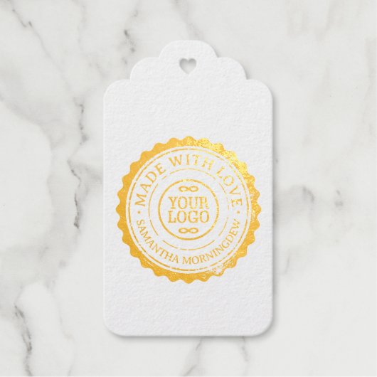 Stempel - UW TEKST & LOGO 3 Cadeaulabels (Voorkant)