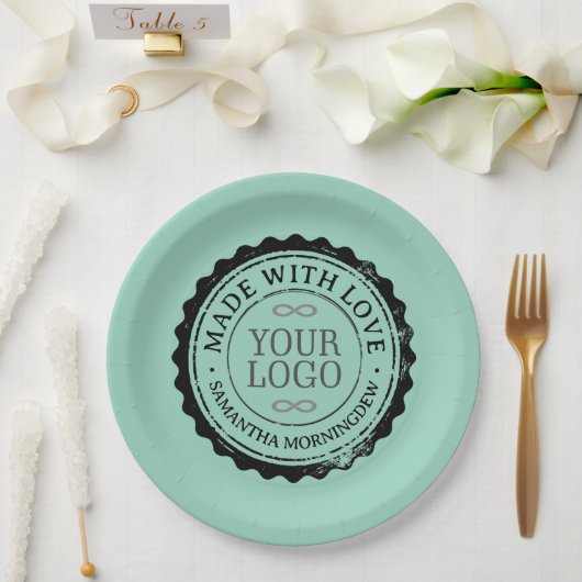 Stempel - UW TEKST & LOGO 3 Papieren Bordje (Huwelijk)