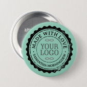 Stempel - UW TEKST & LOGO 3 Ronde Button 7,6 Cm (Voorkant /achterkant)