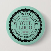 Stempel - UW TEKST & LOGO 3 Ronde Button 7,6 Cm (Voorkant)