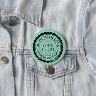 Stempel - UW TEKST & LOGO 3 Ronde Button 7,6 Cm