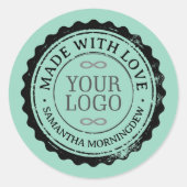 Stempel - UW TEKST & LOGO 3 Ronde Sticker (Voorkant)