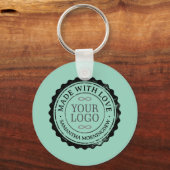 Stempel - UW TEKST & LOGO 3 Sleutelhanger (Voorkant)